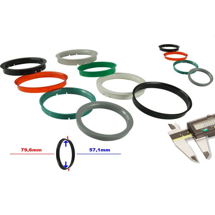 WamSter® 4 Zentrierringe 76,0mm - 64,1mm Höhe 8mm extra dünn