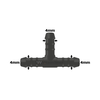 WamSter® T Schlauchverbinder Pipe Connector 4mm Durchmesser