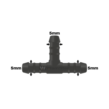 WamSter® T Schlauchverbinder Pipe Connector 5mm Durchmesser