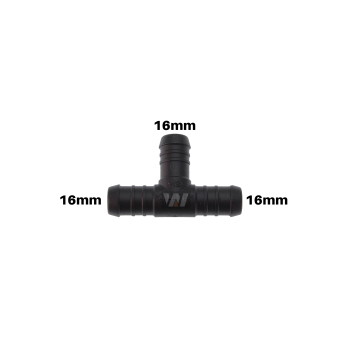 WamSter® T Schlauchverbinder Pipe Connector 16mm Durchmesser