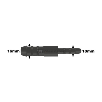 WamSter® | Schlauchverbinder Pipe Connector Reduziert 16mm 10mm Durchmesser