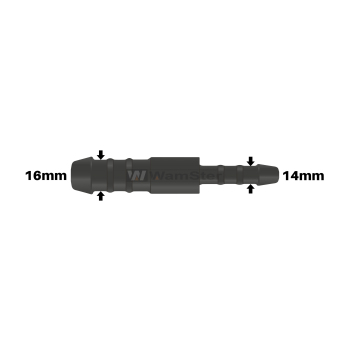 WamSter® I Schlauchverbinder Pipe Connector reduziert 16mm 14mm Durchmesser