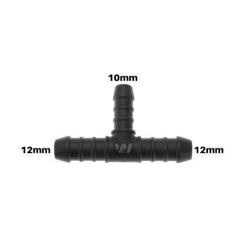 WamSter® T Schlauchverbinder Pipe Connector Reduziert 12mm 12mm 10mm Durchmesser