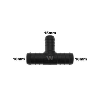 WamSter® T Schlauchverbinder Pipe Connector Reduziert 18mm 18mm 15mm Durchmesser