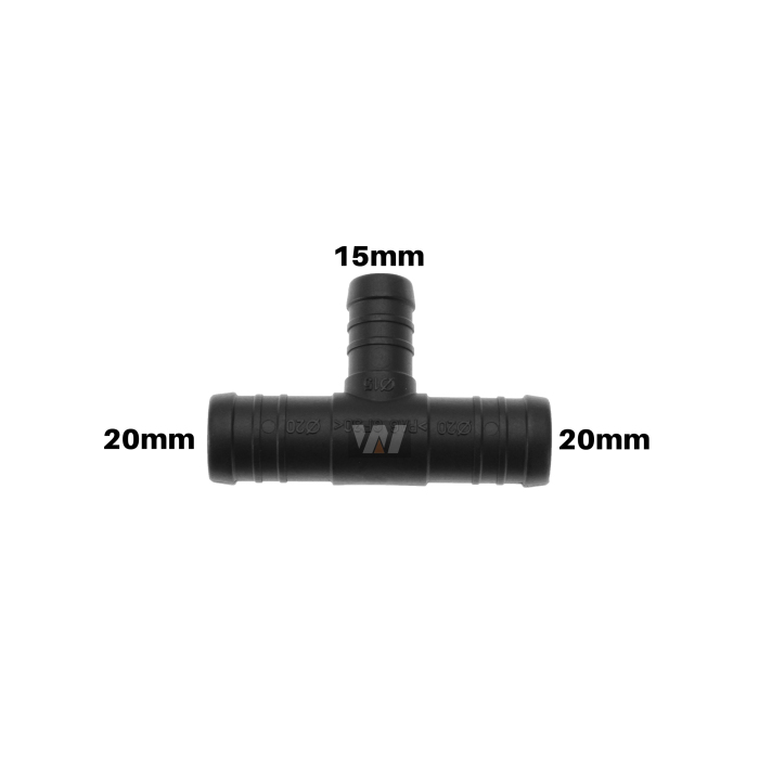 WamSter® T Schlauchverbinder Pipe Connector reduziert 20mm 20mm 15mm Durchmesser