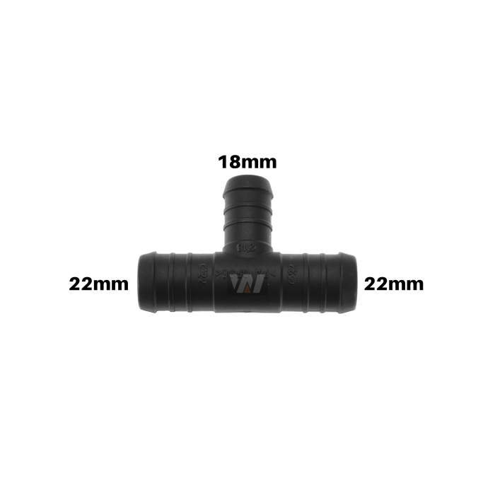 WamSter® T Schlauchverbinder Pipe Connector reduziert 22mm 22mm 18mm Durchmesser