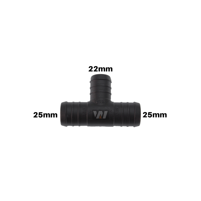 WamSter® T Schlauchverbinder Pipe Connector reduziert 25mm 25mm 22mm Durchmesser