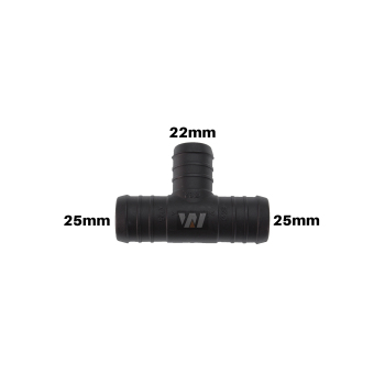 WamSter® T Schlauchverbinder Pipe Connector reduziert 25mm 25mm 22mm Durchmesser