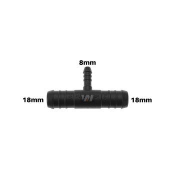WamSter® T Schlauchverbinder Pipe Connector reduziert 18mm 18mm 8mm Durchmesser