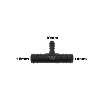 WamSter® T Schlauchverbinder Pipe Connector Reduziert 18mm 18mm 10mm Durchmesser