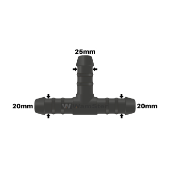 WamSter® T Schlauchverbinder Pipe Connector Reduziert 20mm 20mm 25mm Durchmesser