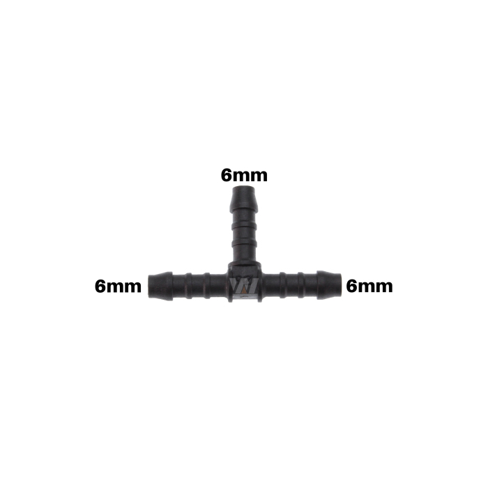 WamSter® T Schlauchverbinder Pipe Connector 6mm Durchmesser