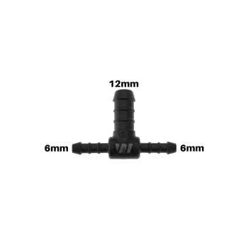 WamSter® T Schlauchverbinder Pipe Connector Reduziert 6mm 6mm 12mm Durchmesser