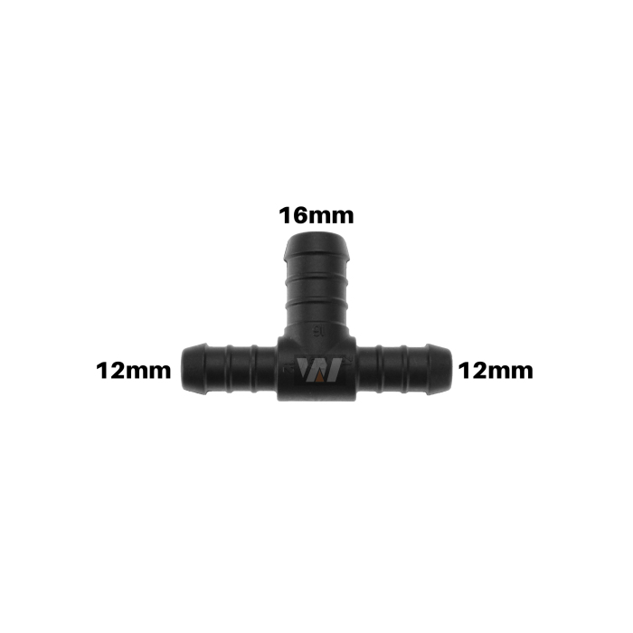 WamSter® T Schlauchverbinder Pipe Connector reduziert 12mm 12mm 16mm Durchmesser
