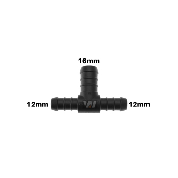 WamSter® T Schlauchverbinder Pipe Connector reduziert 12mm 12mm 16mm Durchmesser