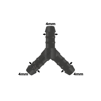 WamSter® Y Schlauchverbinder Pipe Connector 4mm Durchmesser
