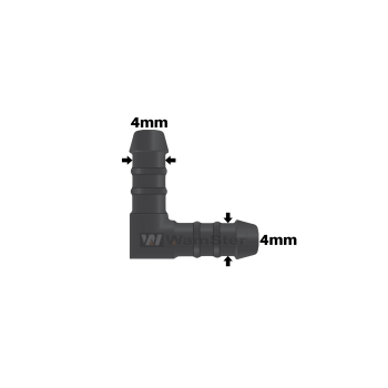 WamSter® L-Schlauchverbinder 90°-Winkel Pipe Connector 4mm Durchmesser
