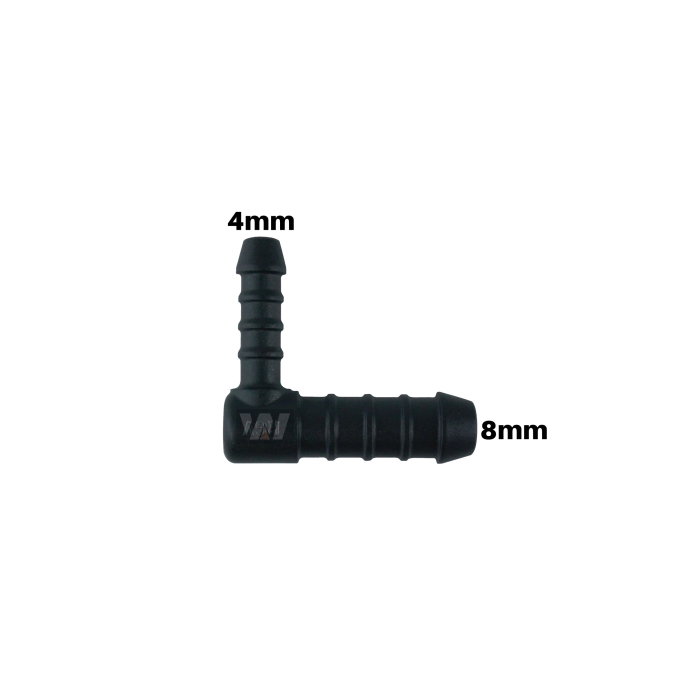 WamSter® L 90° Schlauchverbinder Pipe Connector reduziert 8mm 4mm Durchmesser
