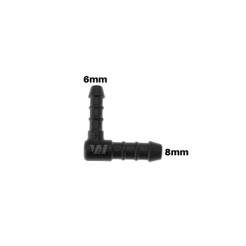 WamSter® L 90° Schlauchverbinder Pipe Connector reduziert 8mm 6mm Durchmesser