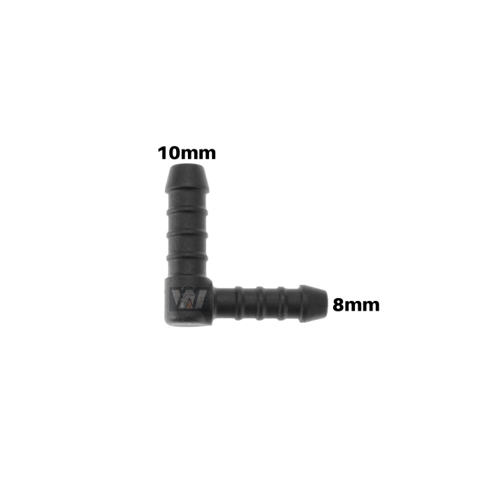 WamSter® L 90° Schlauchverbinder Pipe Connector reduziert 10mm 8mm Durchmesser