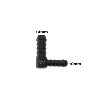 WamSter l Hose connector 90 degree angle -piece Pipe Connector 14 mm 10 mm diameter