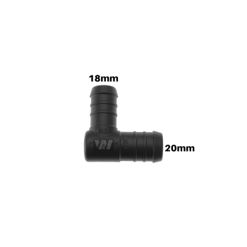 WamSter® L 90° Schlauchverbinder Pipe Connector reduziert 20mm 18mm Durchmesser