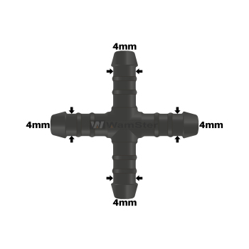 WamSter® X Schlauchverbinder Kreuz Pipe Connector 4mm...