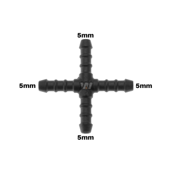 WamSter® X Schlauchverbinder Kreuz Pipe Connector 5mm...