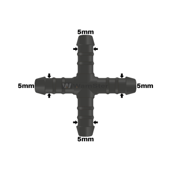 WamSter® X Schlauchverbinder Kreuz Pipe Connector 5mm Durchmesser