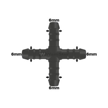 WamSter® X Schlauchverbinder Kreuz Pipe Connector 6mm Durchmesser