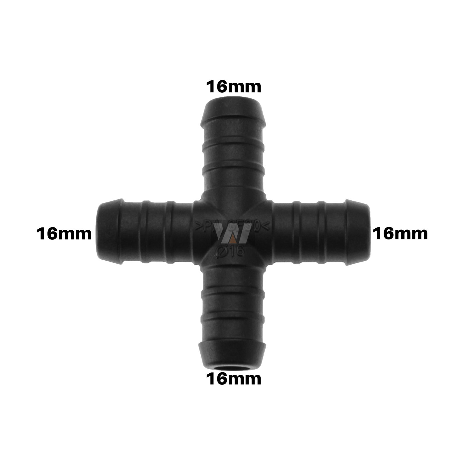 WamSter® X Schlauchverbinder Kreuz Pipe Connector 16mm Durchmesser 