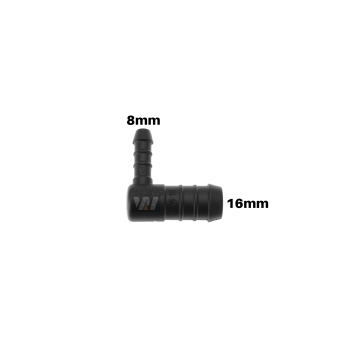 WamSter® L Schlauchverbinder 90°-Winkel Pipe Connector Reduziert 16mm 8mm Durchmesser
