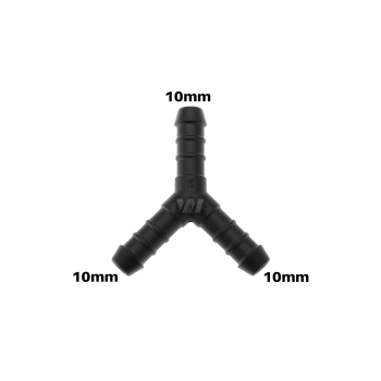 WamSter® Y Schlauchverbinder Pipe Connector 10mm Durchmesser