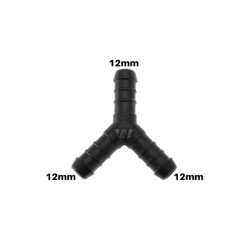 WamSter® Y Schlauchverbinder Pipe Connector 12mm Durchmesser