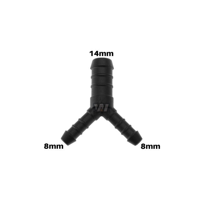 WamSter® Y Schlauchverbinder Pipe Connector reduziert 8mm 8mm 14mm Durchmesser