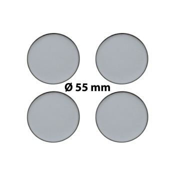 4 x Ø 55 mm Polymere Aufkleber / Chrom-Optik / Nabenkappen, Felgendeckel