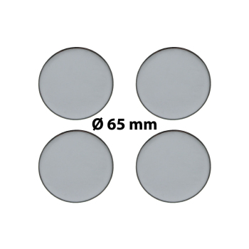 4 x Ø 65 mm Polymere Aufkleber / Chrom-Optik / Nabenkappen, Felgendeckel
