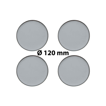 4 x Ø 120 mm Polymere Aufkleber / Chrom-Optik / Nabenkappen, Felgendeckel