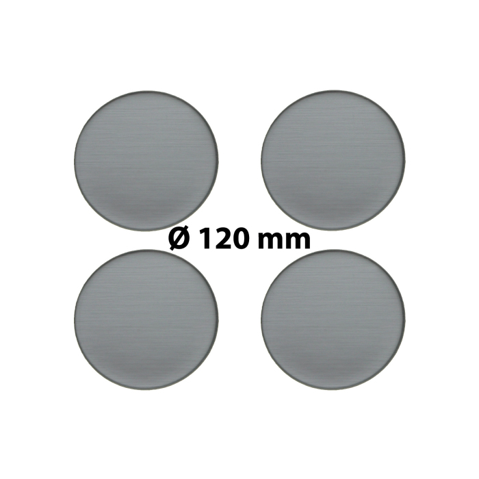 4 x Ø 120 mm Polymere Aufkleber / Metall-Optik / Nabenkappen, Felgendeckel
