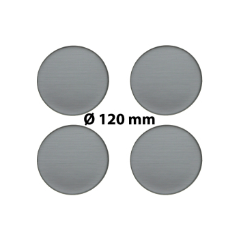 4 x Ø 120 mm Polymere Aufkleber / Metall-Optik / Nabenkappen, Felgendeckel
