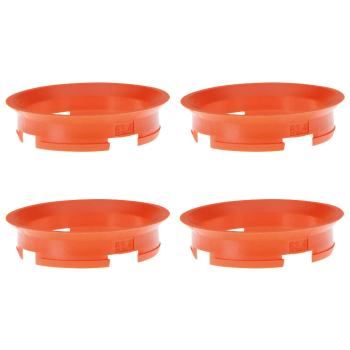 4 x Zentrierringe 63,4 mm x 57,1 mm rot