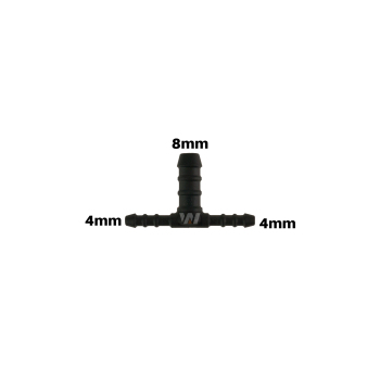 WamSter® T Schlauchverbinder Pipe Connector Reduziert 4mm 4mm 8mm Durchmesser