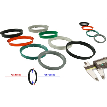 WamSter® 4 Zentrierringe 72,3 mm - 66,6 mm