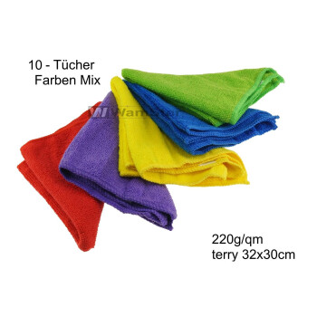 10 x WamSter ECO Mikrofasertuch Faben mix Poliertuch 32 x...