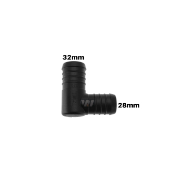 WamSter® L 90° Schlauchverbinder Pipe Connector reduziert 32mm 28mm Durchmesser