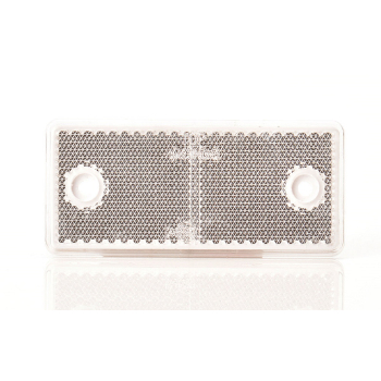 Reflector 96 x 42 x 6mm white square Screw mounting with e20 trailer car truck
