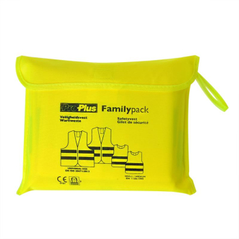 High visibility vest Family set 4 pieces 2 adults 2 children yellow