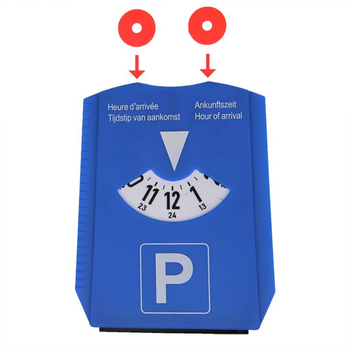 Parkscheibe TIME - mit Eiskratzer - aus Hartkunststoff - inkl. 2 Chips -  60.60.447.0.01