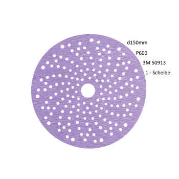 1 x 3m Hookit Velcro discs Purple Premium 334u 150 mm...