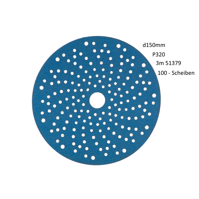 100 x 3m Hookit Blue Velcro® grinding wheel Multihole 325u, 150 mm 51379